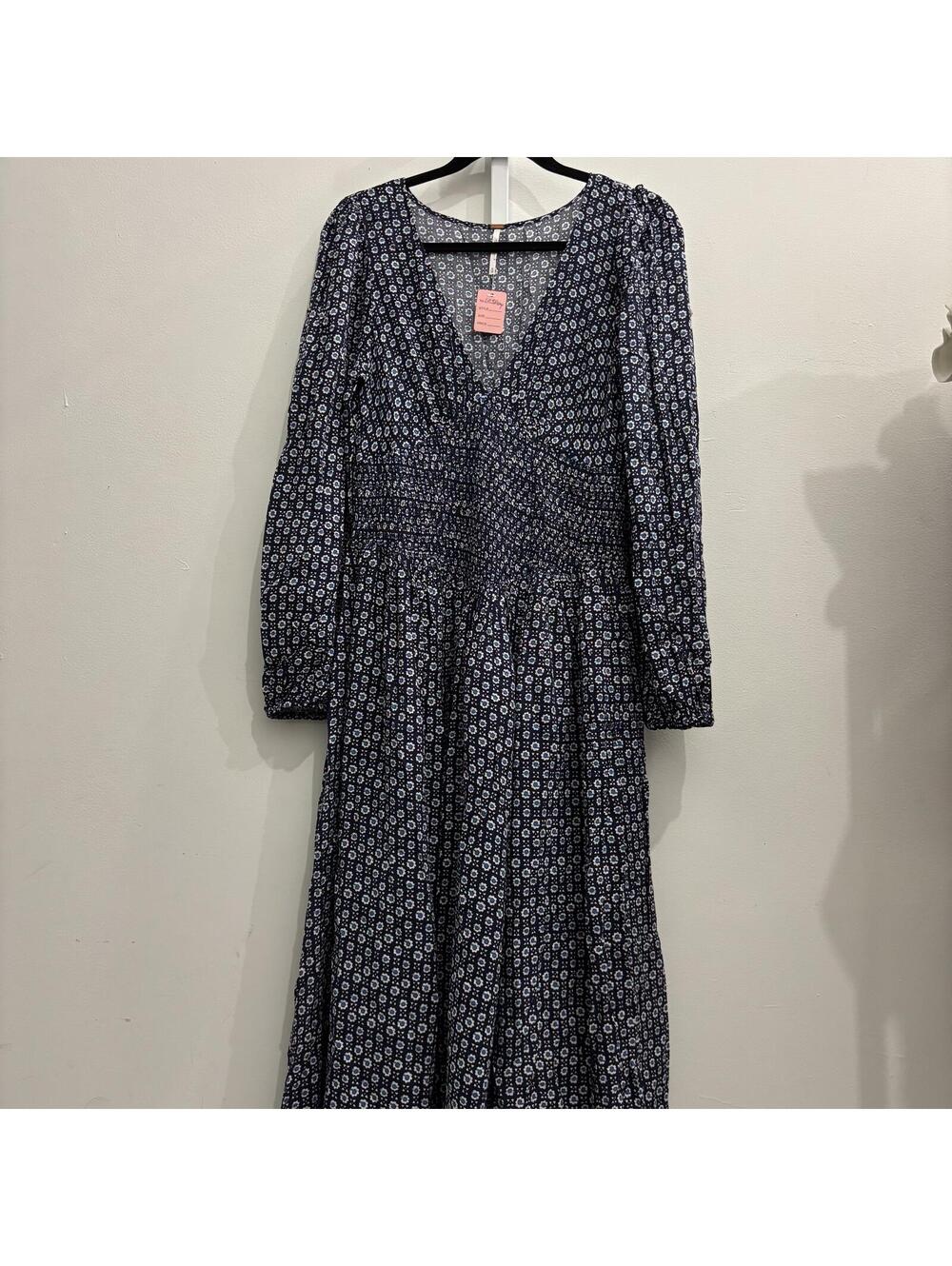 Free People Floral Long Sleeve Midi Dress